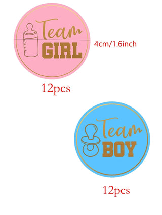 Baby Riddle Gender Reveal Stickers - Team Boy & Team Girl | Baby Riddle