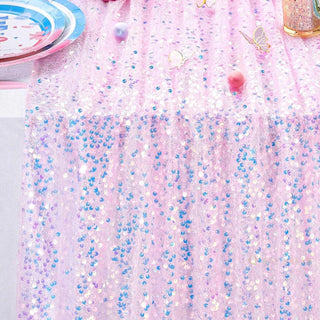Baby Riddle Gender Reveal Glitter Iridescent Sequin Table Runner | Baby Riddle