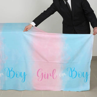 Gender Reveal Tablecloth Baby Riddle