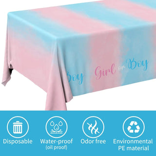 Gender Reveal Tablecloth Baby Riddle