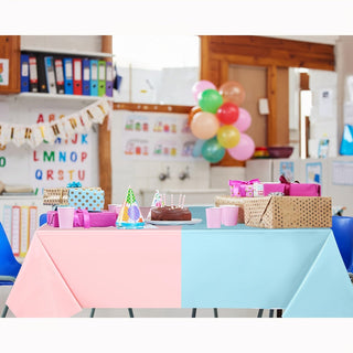 Gender Reveal Tablecloths - Pink & Blue Baby Riddle