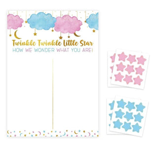 Gender Reveal Poster with Voting Stickers - Twinkle Twinkle Little Star