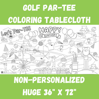 Golf Birthday Coloring Tablecloth Party Supplies Creative Crayons Workshop Style: Non-personalized Images Only