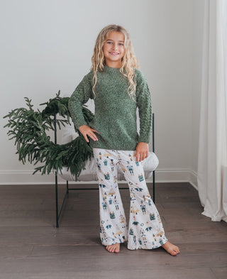 Green Chenille Nutcracker Bell Pant Set Sets Oopsie Daisy Size: 3/4