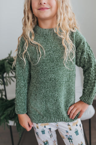 Green Chenille Nutcracker Bell Pant Set Sets Oopsie Daisy Size: 3/4