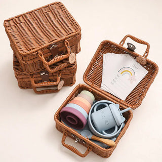 Vintage Style Baby Gift Box. 7Pcs RYAN AND REMI Color: Blue Set