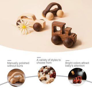 Montessori Educational Smooth Maple Wood Toy Cars RYAN AND REMI Color: A