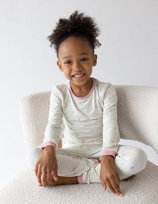 Heart Bamboo Kids Pajama Set Kids Pajama Elevated Faith Size: 2T