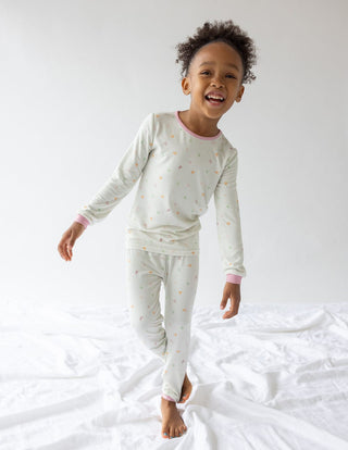 Heart Bamboo Kids Pajama Set Kids Pajama Elevated Faith Size: 2T