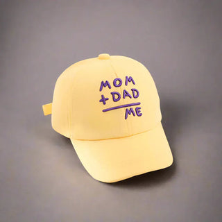 Mom Dad Me Snapback Cap RYAN AND REMI Color: Yellow Size: 1-5T
