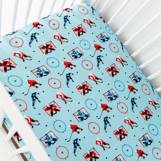 Go The Puck to Bed Crib Sheet