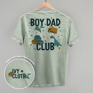 Boy Dad Club Doodles Tee (Back Print) POD - Apparel Ivy + Cloth Style: Comfort Colors Tee Color: Bay Size: S