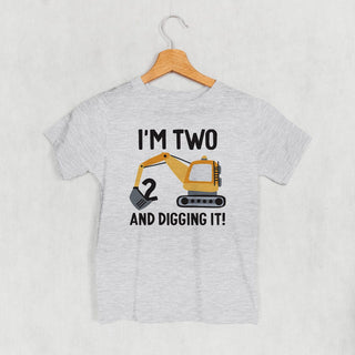 I'm 2 And Digging It Tee (Kids) POD - Apparel Ivy + Cloth Style: Toddler Tee Color: Heather Size: 2T