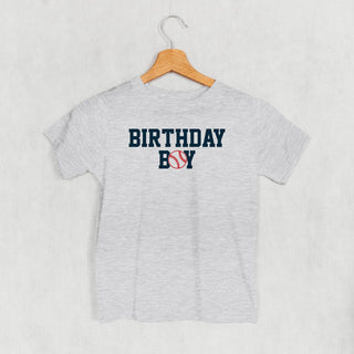 The Birthday Boy Baseball Tee (Kids) POD - Apparel Ivy + Cloth Style: Youth Tee Color: Heather Size: YS