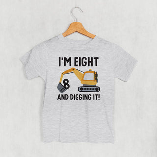 I'm 8 And Digging It Tee (Kids) POD - Apparel Ivy + Cloth Style: Youth Tee Color: Heather Size: YS