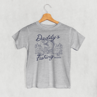 Daddy's Fishing Buddy Tee (Kids) POD - Apparel Ivy + Cloth Style: Youth Tee Color: Heather Size: YS