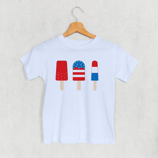 Red White & Blue Popsicles (Kids) POD - Apparel Ivy + Cloth Style: Toddler Tee Color: Light Blue Size: 2T