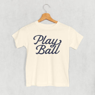 Play Ball Tee (Vintage Script Kids) POD - Apparel Ivy + Cloth Style: Toddler Tee Color: Natural Size: 2T
