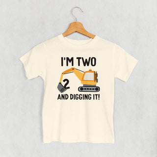 I'm 2 And Digging It Tee (Kids) POD - Apparel Ivy + Cloth Style: Toddler Tee Color: Natural Size: 2T