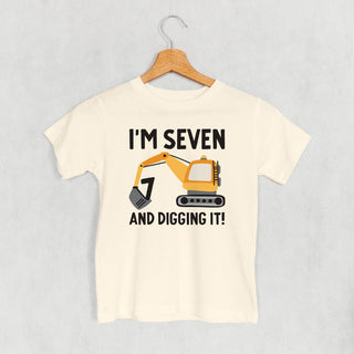 I'm 7 And Digging It Tee (Kids) POD - Apparel Ivy + Cloth Style: Youth Tee Color: Natural Size: YS