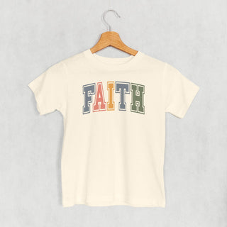 Faith Collegiate Tee (Kids) POD - Apparel Ivy + Cloth Style: Toddler Tee Color: Natural Size: 2T