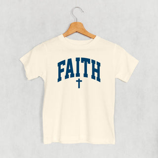 Faith Arch Tee (Blue) (Kids) POD - Apparel Ivy + Cloth Style: Toddler Tee Color: Natural Size: 2T