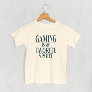 Gaming Is My Favorite Sport Tee (Kids) POD - Apparel Ivy + Cloth Style: Toddler Tee Color: Natural Size: 2T