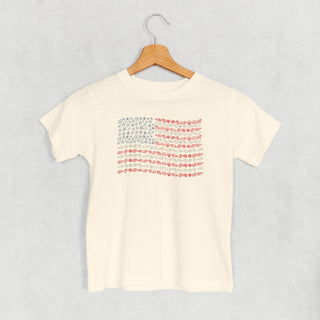 Seashell + Starfish Flag Tee (Kids) POD - Apparel Ivy + Cloth Style: Toddler Tee Color: Natural Size: 2T