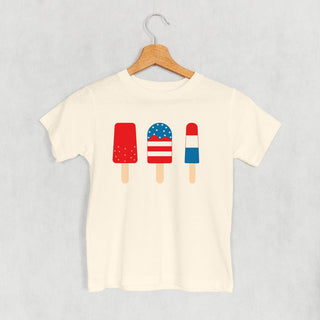 Red White & Blue Popsicles Tee (Kids) POD - Apparel Ivy + Cloth Style: Toddler Tee Color: Natural Size: 2T