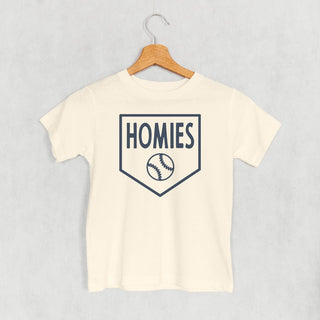 Homies Baseball (Kids) POD - Apparel Ivy + Cloth Style: Toddler Tee Color: Natural Size: 2T