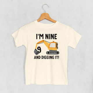 I'm 9 And Digging It Tee (Kids) POD - Apparel Ivy + Cloth Style: Youth Tee Color: Natural Size: YS