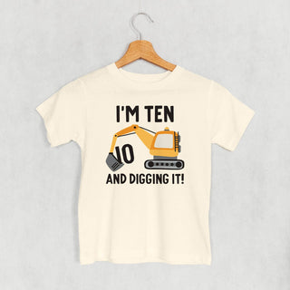 I'm 10 And Digging It Tee (Kids) POD - Apparel Ivy + Cloth Style: Youth Tee Color: Natural Size: YS