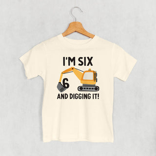 I'm 6 And Digging It Tee (Kids) POD - Apparel Ivy + Cloth Style: Youth Tee Color: Natural Size: YS