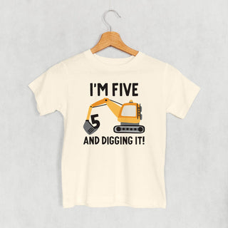 I'm 5 And Digging It (Kids) POD - Apparel Ivy + Cloth Style: Toddler Tee Color: Heather Size: 2T