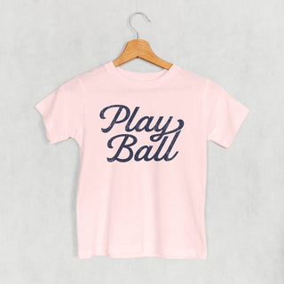 Play Ball Tee (Vintage Script Kids) POD - Apparel Ivy + Cloth Style: Toddler Tee Color: Pink Size: 2T