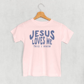 Jesus Loves Me This I Know Tee (Kids) POD - Apparel Ivy + Cloth Style: Toddler Tee Color: Pink Size: 2T