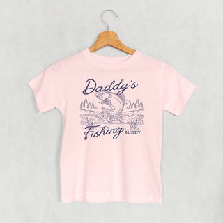 Daddy's Fishing Buddy Tee (Kids) POD - Apparel Ivy + Cloth Style: Youth Tee Color: Pink Size: YS
