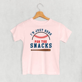 I'm Just Here For The Snacks Tee (Kids) POD - Apparel Ivy + Cloth Style: Toddler Tee Color: Pink Size: 2T