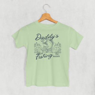 Daddy's Fishing Buddy Tee (Kids) POD - Apparel Ivy + Cloth Style: Youth Tee Color: Sage Size: YS