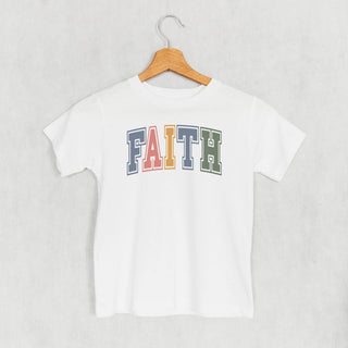 Faith Collegiate Tee (Kids) POD - Apparel Ivy + Cloth Style: Toddler Tee Color: White Size: 2T