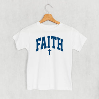 Faith Arch Tee (Blue) (Kids) POD - Apparel Ivy + Cloth Style: Toddler Tee Color: White Size: 2T