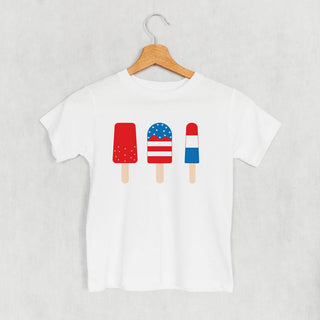 Red White & Blue Popsicles Tee (Kids) POD - Apparel Ivy + Cloth Style: Toddler Tee Color: White Size: 2T