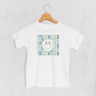 Threenager Tee (Blue + Green) (Kids) POD - Apparel Ivy + Cloth Style: Toddler Tee Color: White Size: 2T