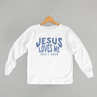 Jesus Loves Me This I Know Tee (Kids) POD - Apparel Ivy + Cloth Style: Toddler Long Sleeve Color: White Size: 2T