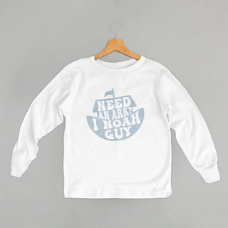 Need An Ark I Noah Guy Tee (Kids) POD - Apparel Ivy + Cloth Style: Toddler Long Sleeve Color: White Size: 2T