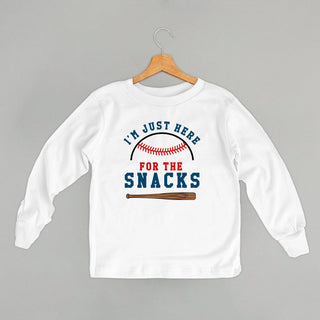 I'm Just Here For The Snacks (Kids) POD - Apparel Ivy + Cloth Style: Toddler Long Sleeve Color: White Size: 2T