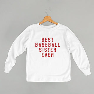 Best Baseball Sister Ever Tee (Kids) POD - Apparel Ivy + Cloth Style: Toddler Long Sleeve Color: White Size: 2T