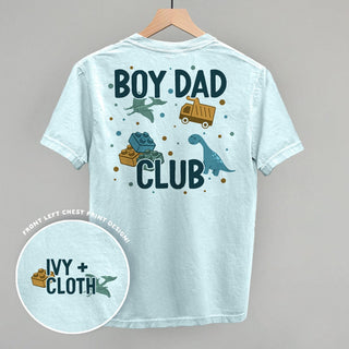 Boy Dad Club Doodles Tee (Back Print) POD - Apparel Ivy + Cloth Style: Comfort Colors Tee Color: Chambray Size: S