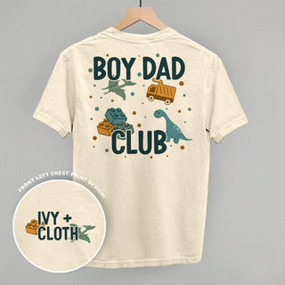 Boy Dad Club Doodles Tee (Back Print) POD - Apparel Ivy + Cloth Style: Comfort Colors Tee Color: Ivory Size: S