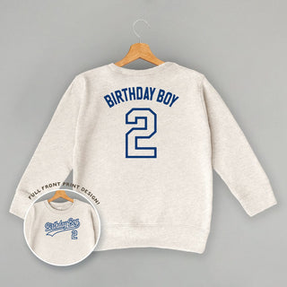 Birthday Boy Varsity #2 Tee (Kids Back Print) POD - Apparel Ivy + Cloth Style: Toddler Tee Color: Heather Size: 2T